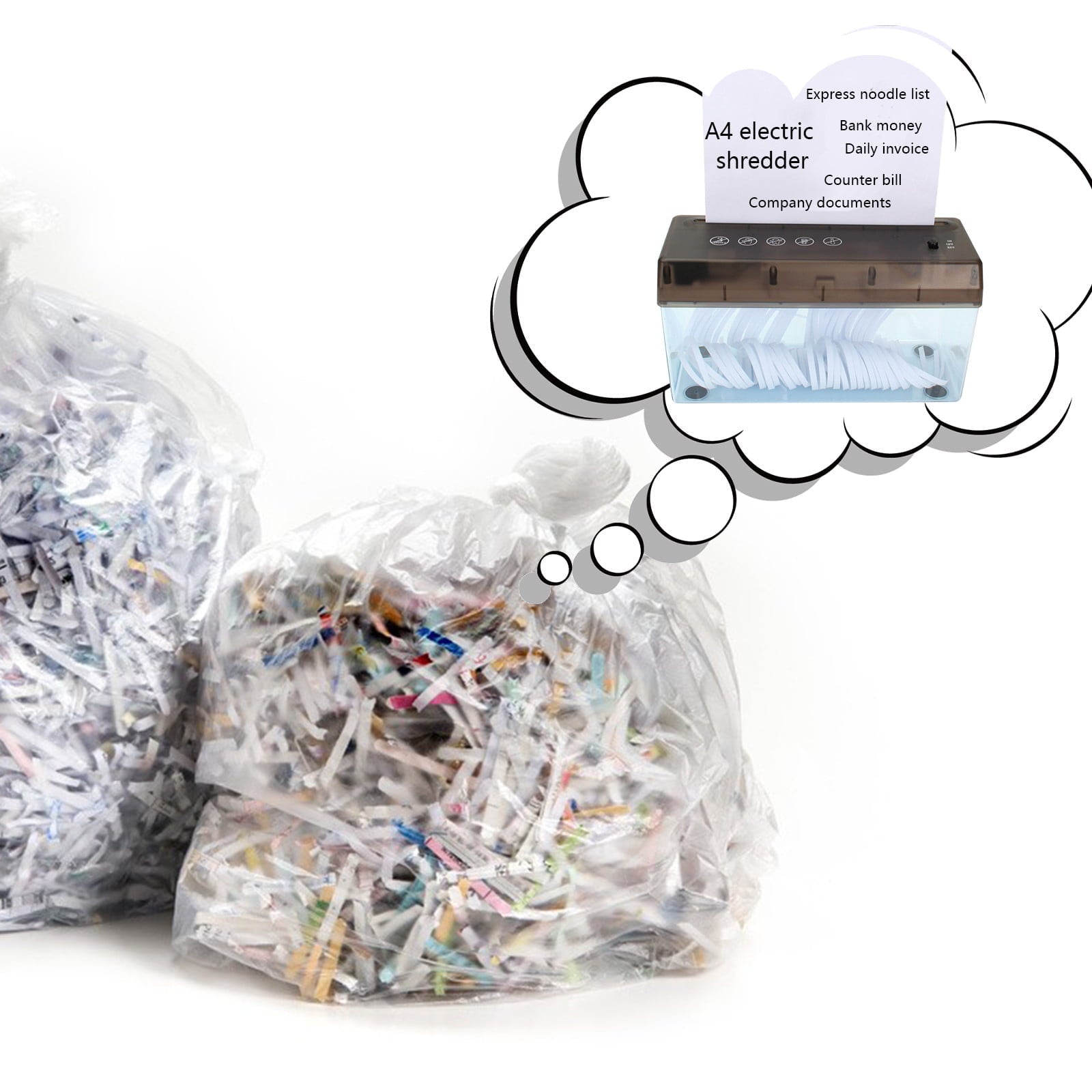 Smart Tech Clearance! Qiaocaity Mini Shredder Paper Electric USB Power Cut Cross Shredding Box Desktop Office,Paper Documents Cutting Tool Shredder