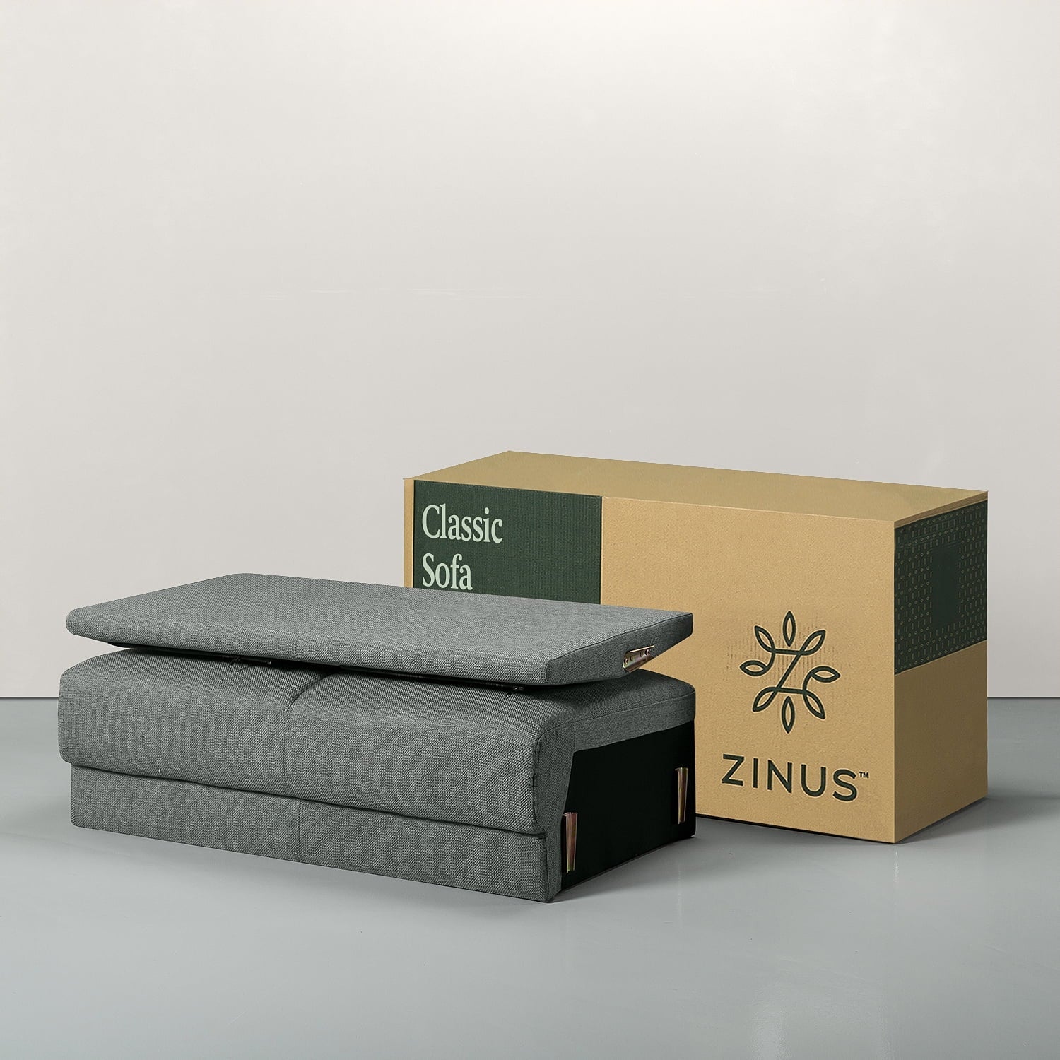 Zinus Jackie 2 Seat Loveseat, Green Stone