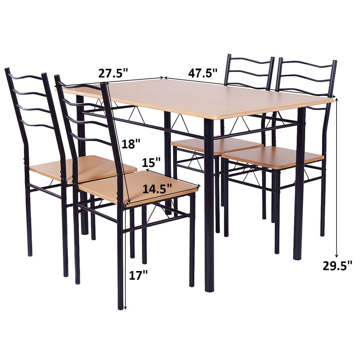 Costway 5 Piece Dining Table Set 29.5