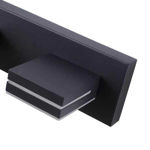 23.6 in. 3-Light Modern Black Bathroom LED Vanity Lights Acrylic Modern Black Bathroom Wall Lighting Fixtures