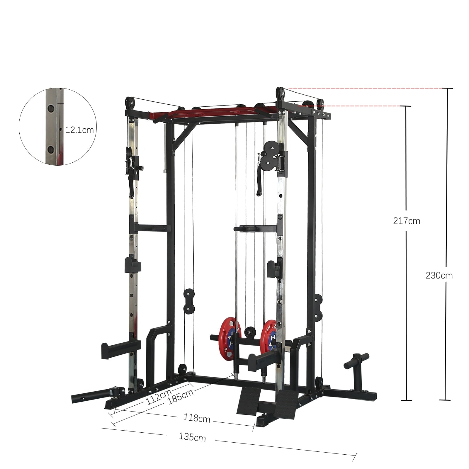 1400LBS Capacity Power Cage Rack, Professional Home Gym Equipment with Adjustable Cable Crossover System, Full Body Training System Heavy-Duty Squat Racks for Fitness Enthusiast