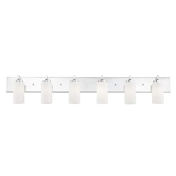 West Lake 6 Light Polished Chrome Bath Vanity Light