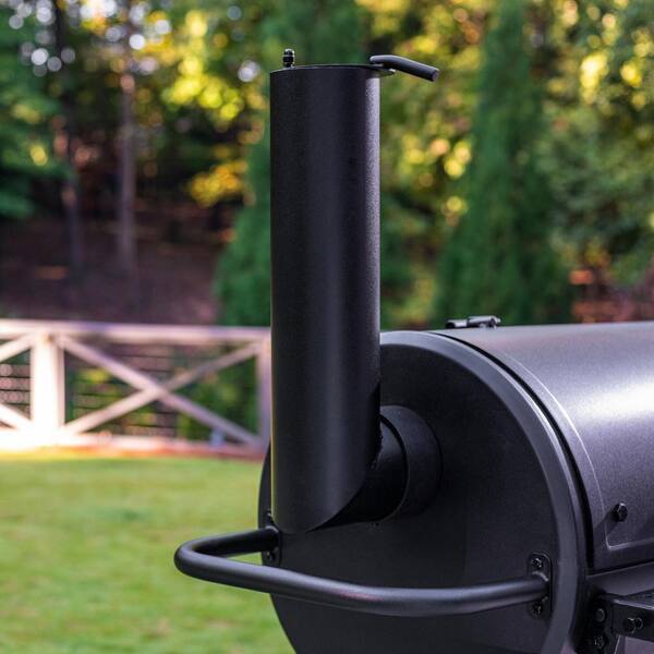 Grand Champ Charcoal Grill and Offset Smoker in Black