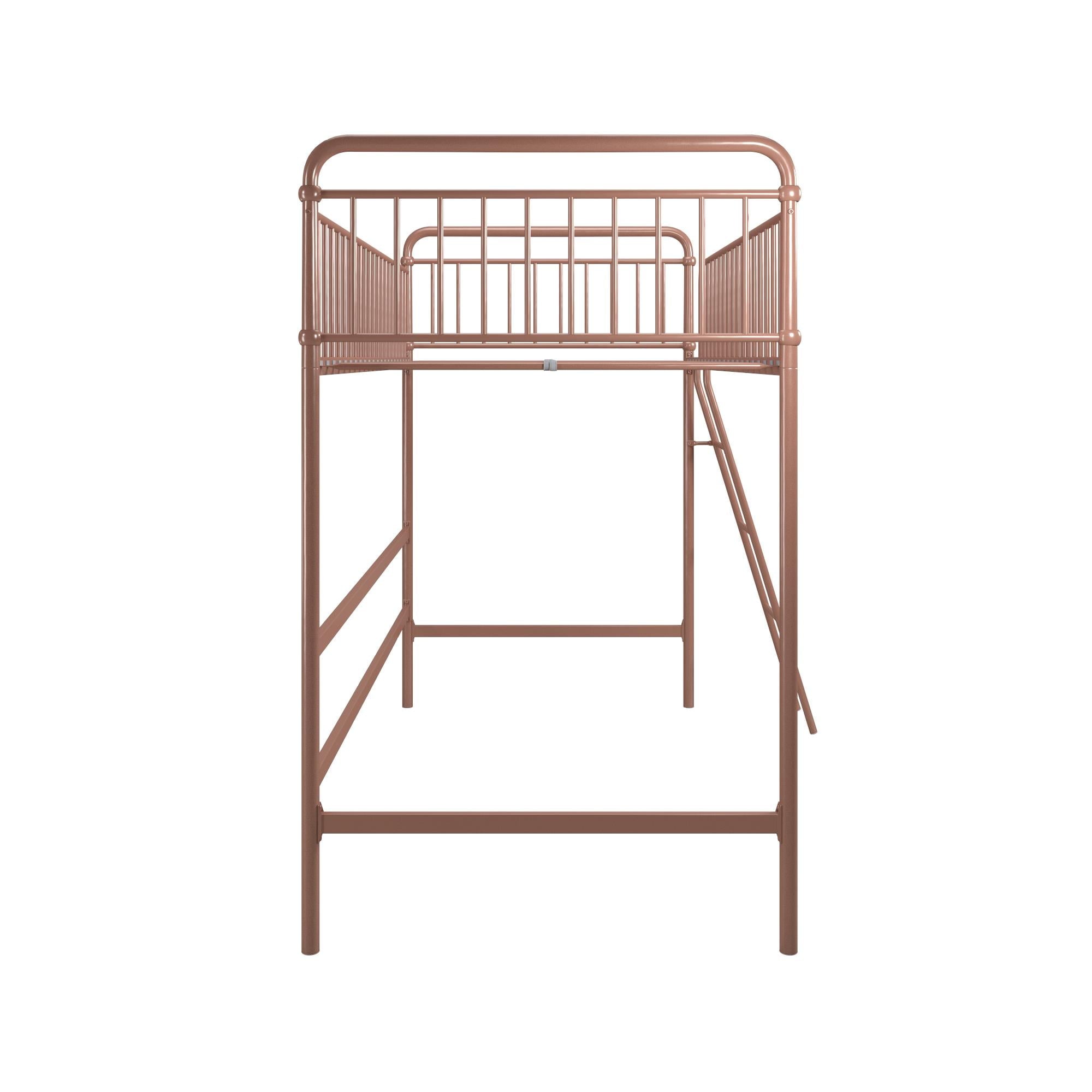 Better Homes & Gardens Kelsey Twin Metal Loft Bed, Rose Gold