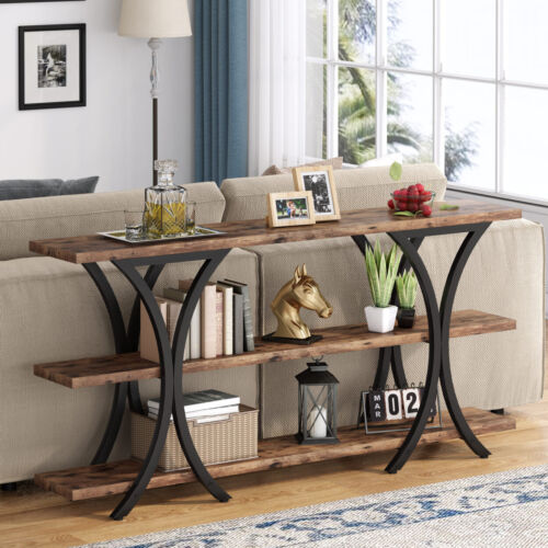 Tribesigns 70.8 Inch Narrow Console Table, Long Sofa Table Entry Table With 3