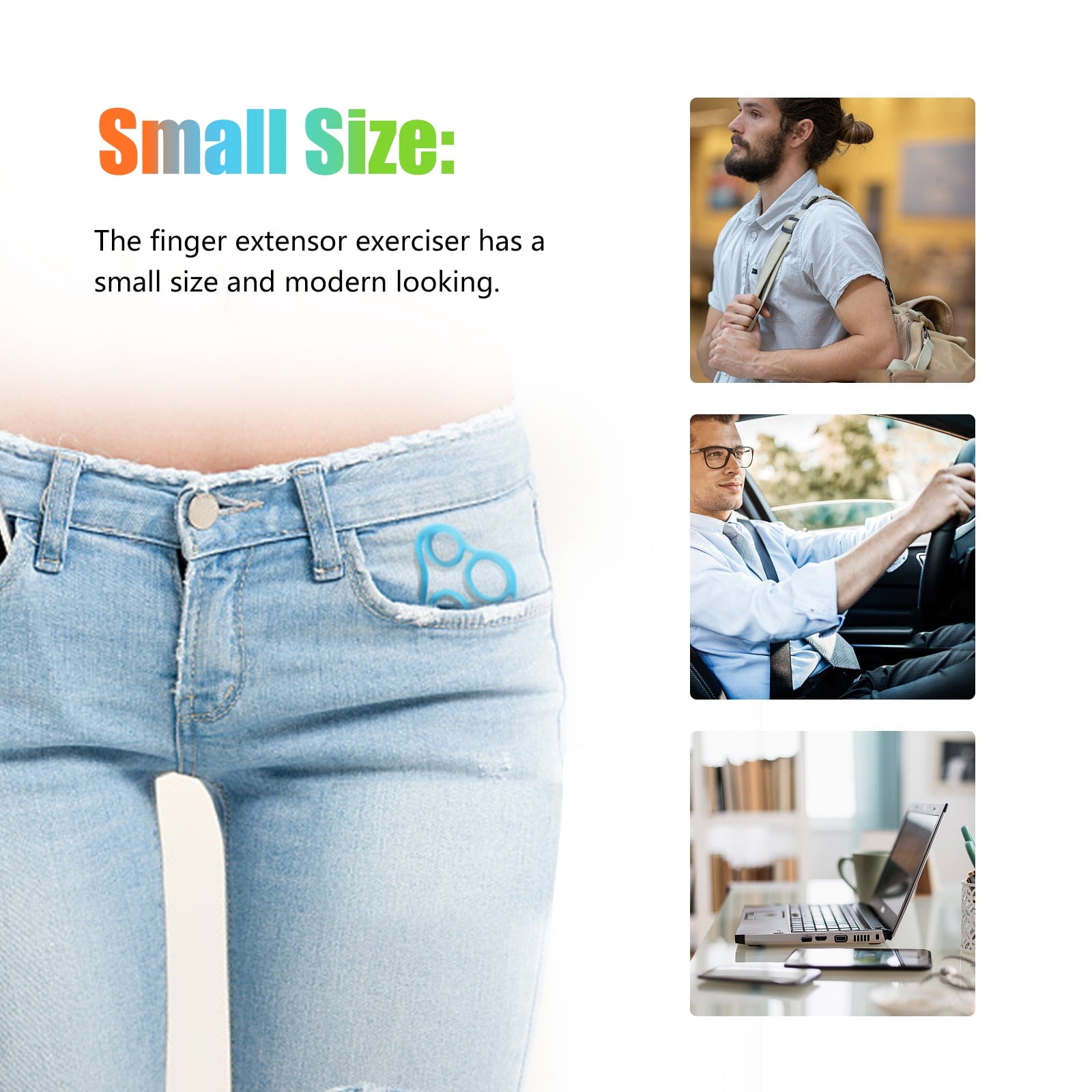 EEEkit 3pcs Finger Stretcher Hand Resistance Bands Hand Exerciser Finger Grip Strengthener Strength Trainer Gripper Set for Arthritis Carpal Tunnel Exercise Guitar Rock Climbing