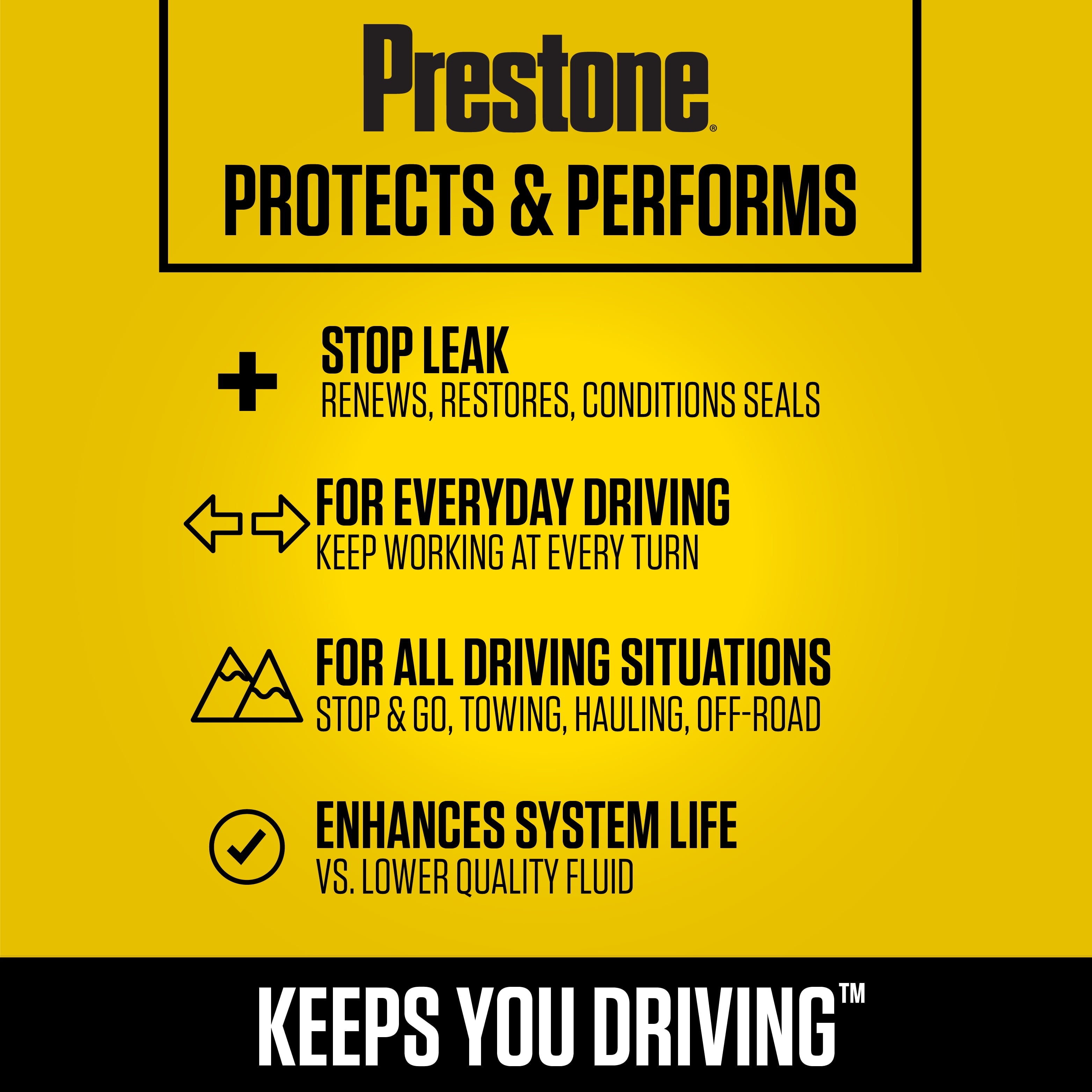 Prestone Power Steering Fluid Plus Stop Leak, 32 oz (1 Quarts)