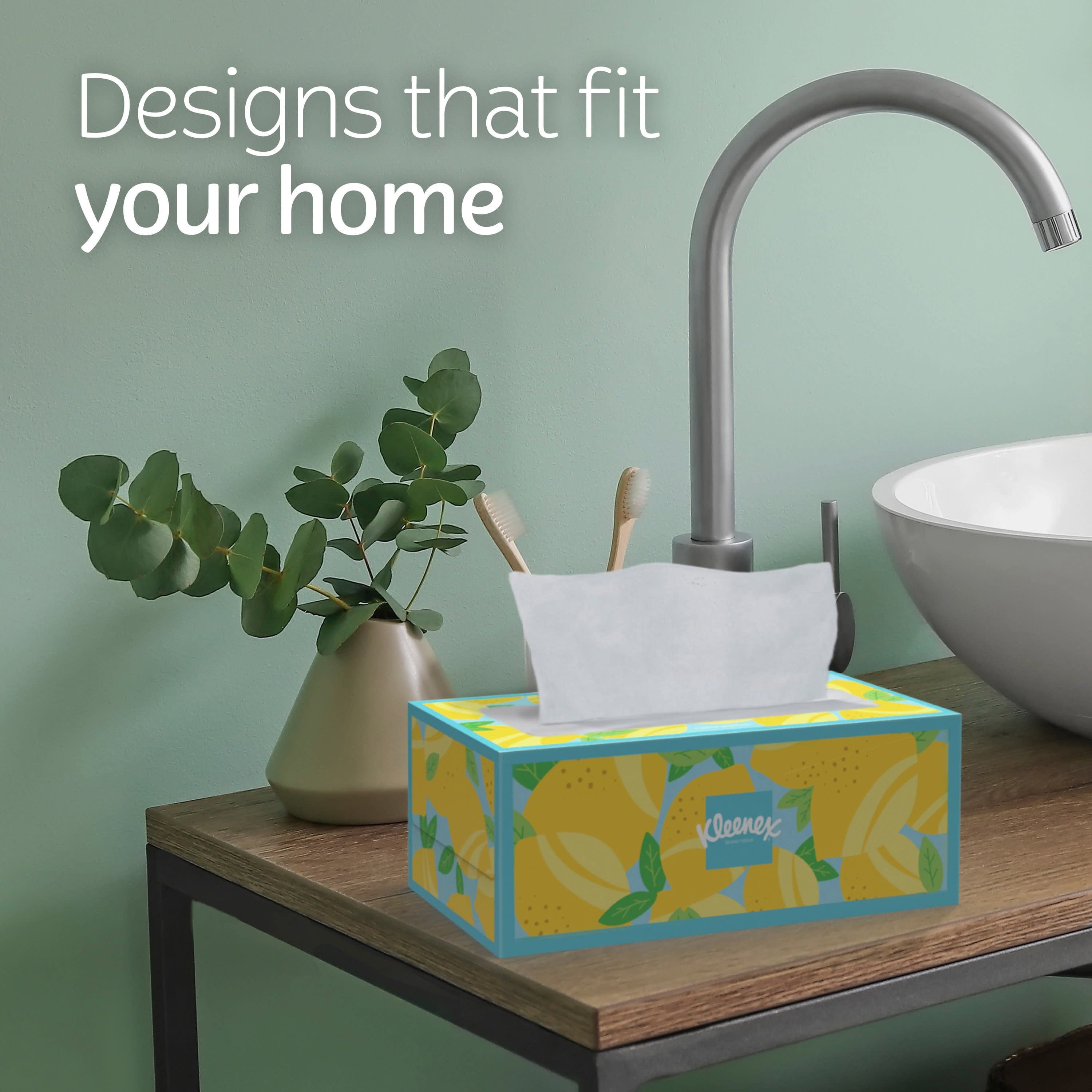 Kleenex Soothing Lotion Coconut Oil Facial Tissues, 4 Flat Boxes, 120 White Tissues per Box