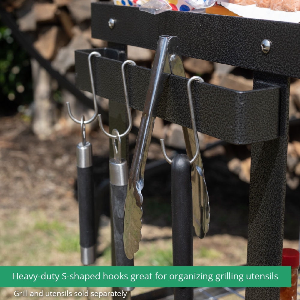 Great Outdoors 3-Tier Barbecue Prep Station and Grill Accessory Serving Cart, Wire Rack Storage Shelves