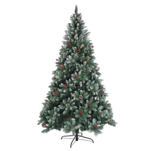 4ft / 6ft /7.5ft Artificial Christmas Tree with LED Lights Foldable Metal Stand