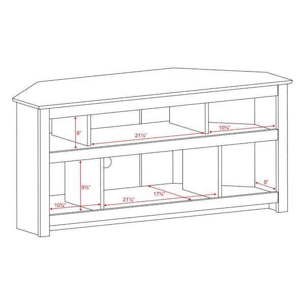 AV 48 in. Black Composite TV Stand Fits TVs Up to 48 in. with Cable Management