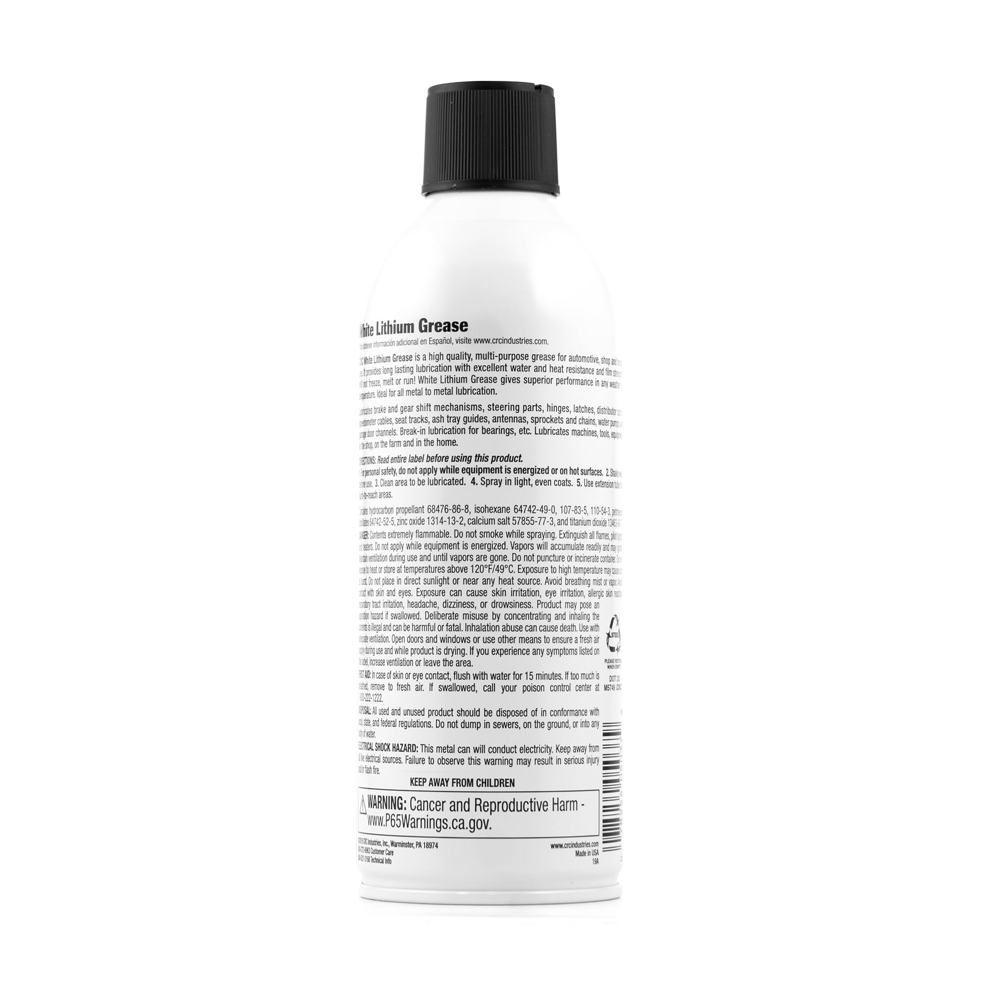 CRC White Lithium Grease Lubricant Spray, 10 oz