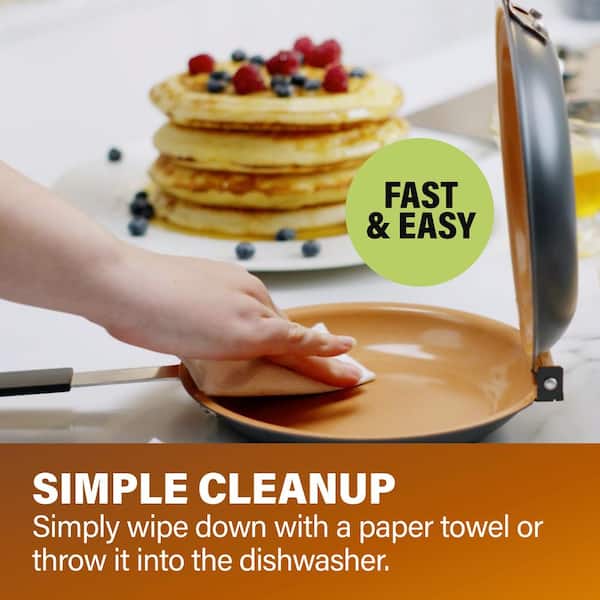 7 In. Non-Stick Ti-Ceramic Pancake Bonanza, The Easy Double Flip Pan