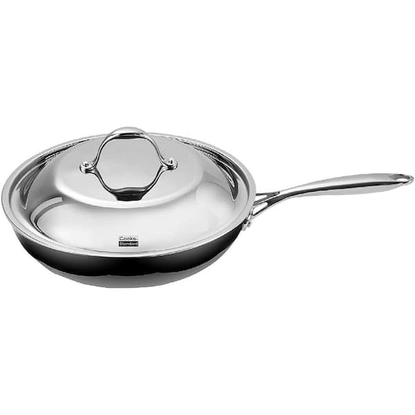 12 in. Multi-Ply Clad Stainless Steel Frying Pan with high dome lid, Silver