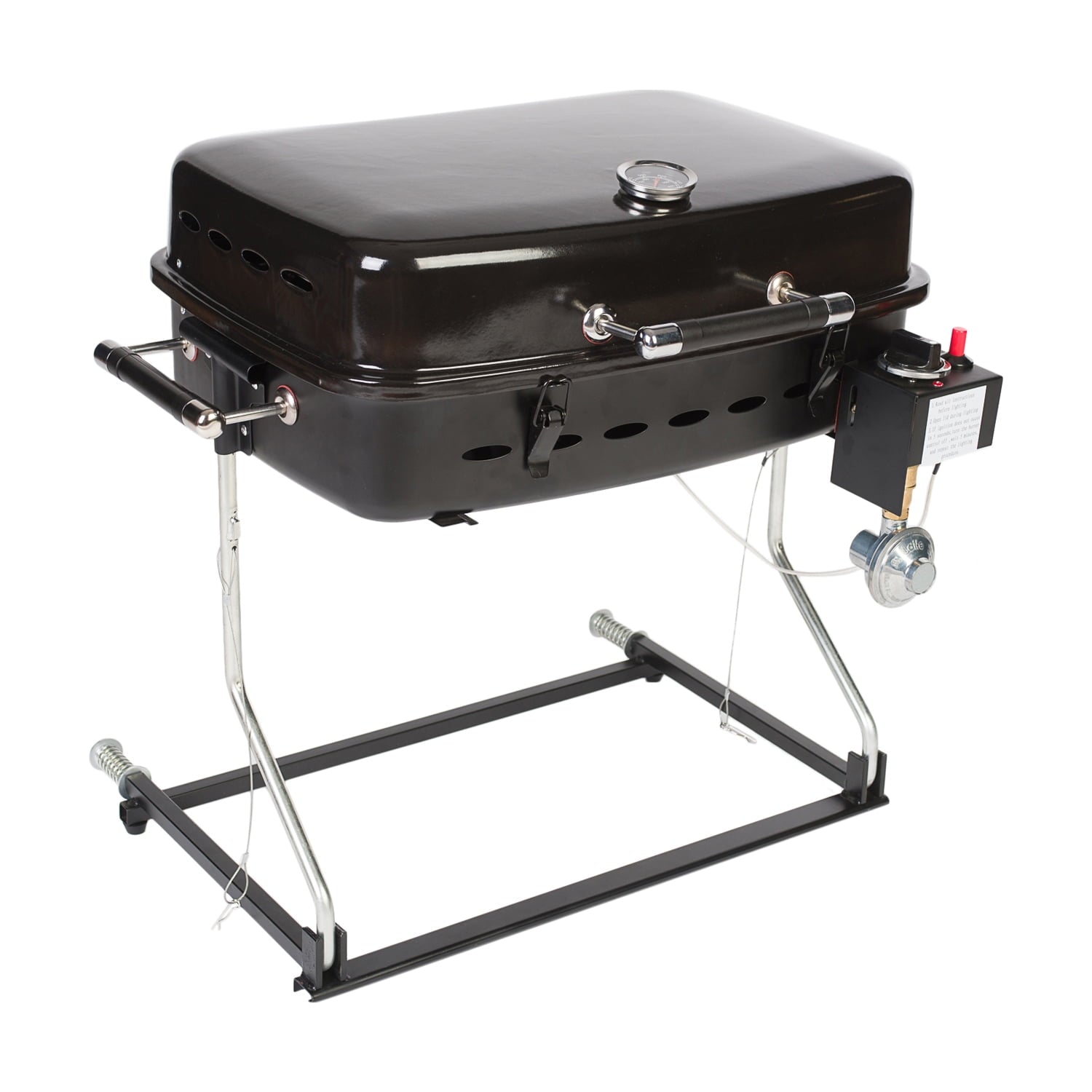 Faulkner 51322 Black Barbecue Grille With Disposable Bottle Adapter