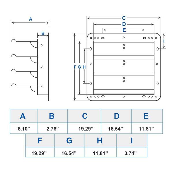 19.29 in. Silver Square Aluminum Automatic Gravity Shutter Louver Vent for 16.54 in. Exhaust Fan