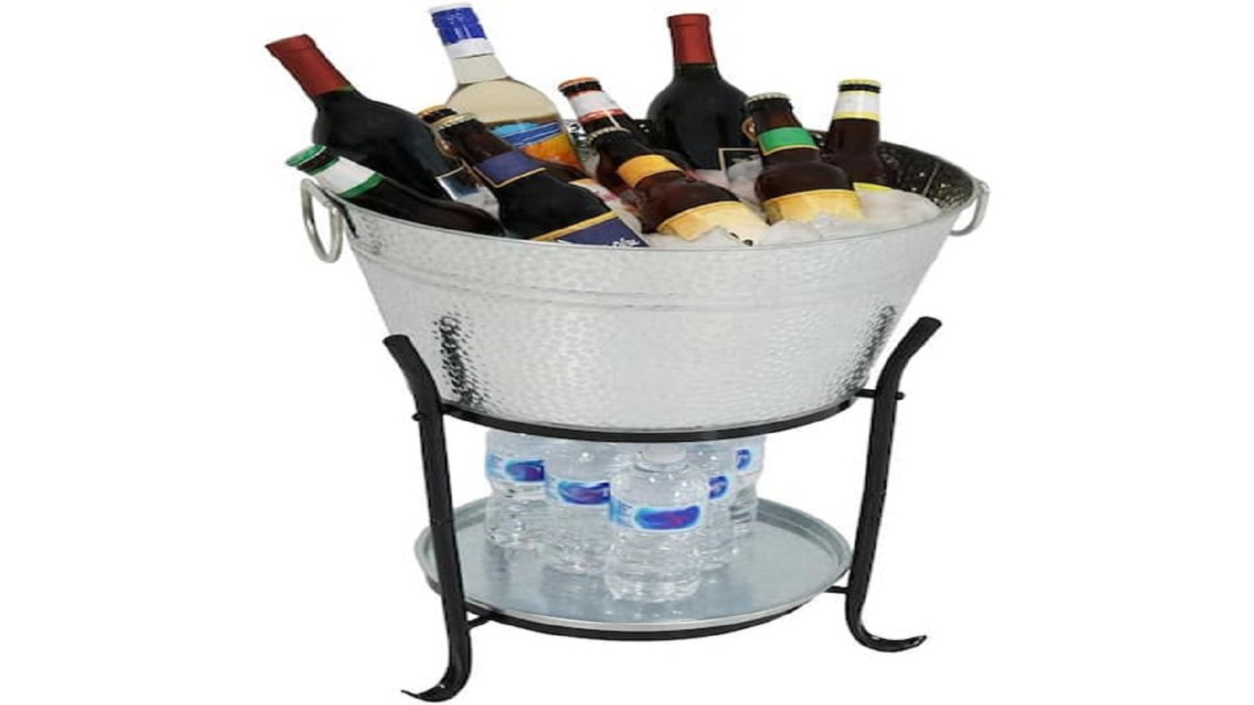 Beverage Tub w/Tray/Stand in Galvanized Steel 
