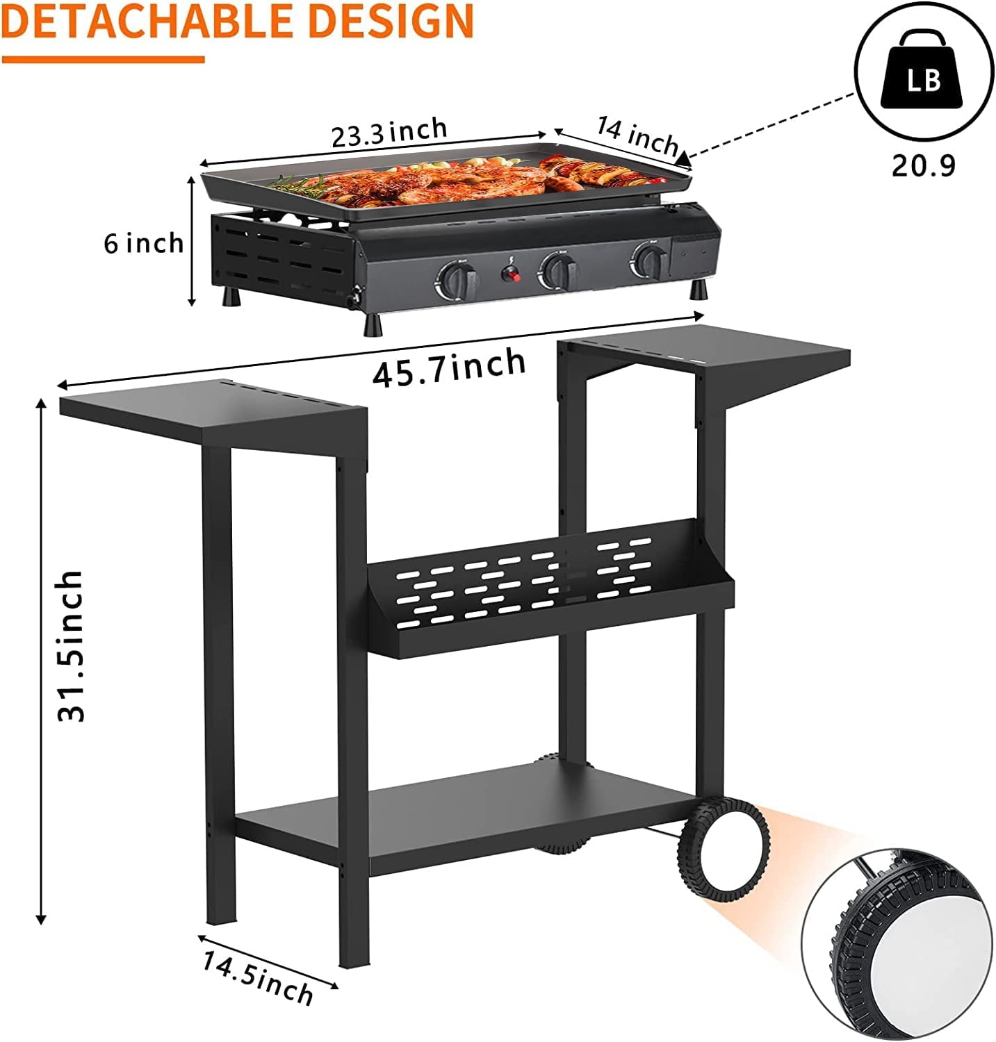 SUGIFT 3 Burner BBQ Propane Gas Grill, Stainless Steel 32,700 BTU Patio Garden Barbecue Grill, Black