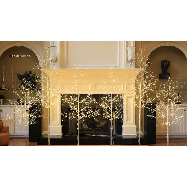4 ft., 5 ft. 6 ft. Golden Artificial Christmas Tree Starlit Tree Collection with 3-Sizes and Warm White Lights