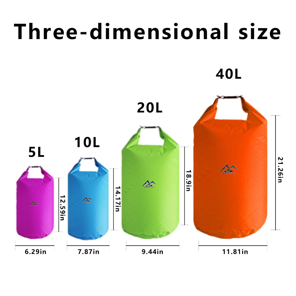 Spostyle 5L/10L/20L/40L Outdoor Waterproof Dry Bag Floating Dry Gear Bags for Hiking, Boating, Fishing, Surfing, Swimming, Rafting