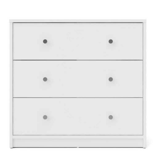 Portland 3 Drawer Chest - White