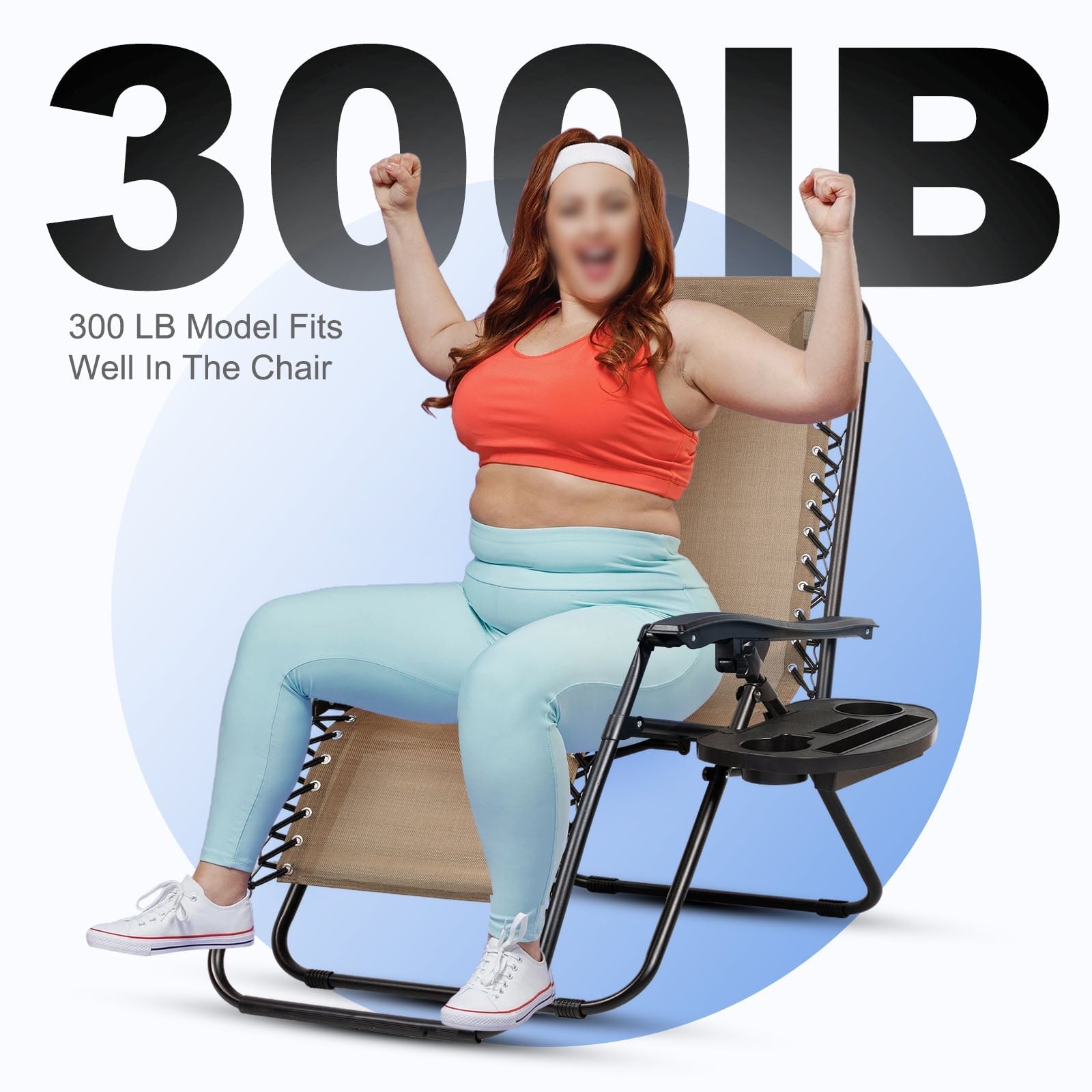 Nazhura Set of 2 Relaxing Recliners Patio Chairs Adjustable Steel Mesh Zero Gravity Lounge Chair Recliners with Pillow and Cup Holder (Khaki)