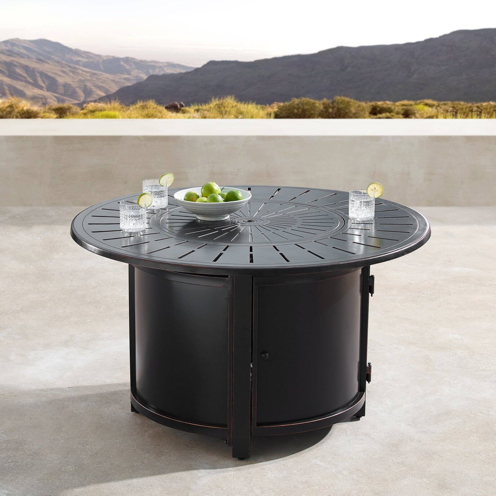 Oakland Living Nobu 44 in. Round Propane Fire Pit Table