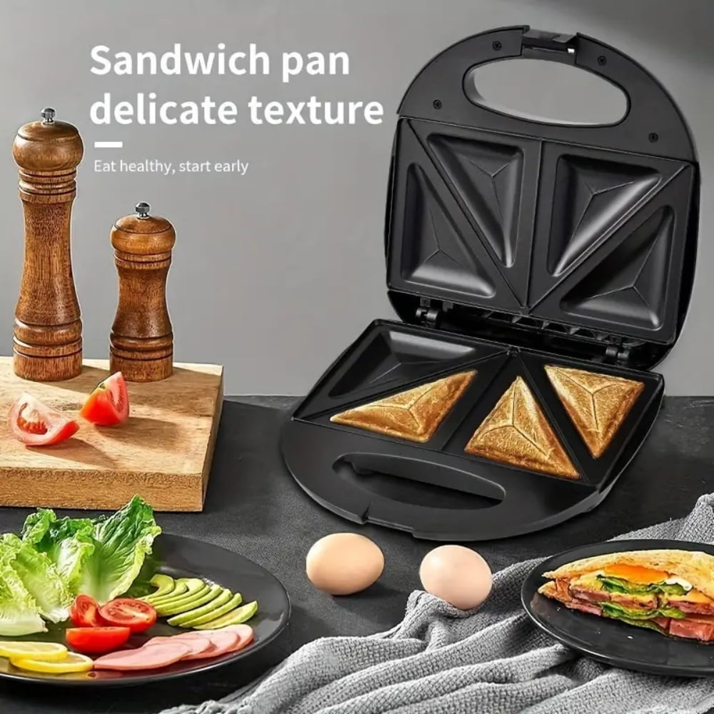 3 in 1 Electric Sandwich Maker, Panini Press Grill and Waffle Iron Set with Removable Non-Stick Plates, Perfect for Cooking Grilled Cheese, Tuna Melts, Burgers, Steaks and Snacks, Black