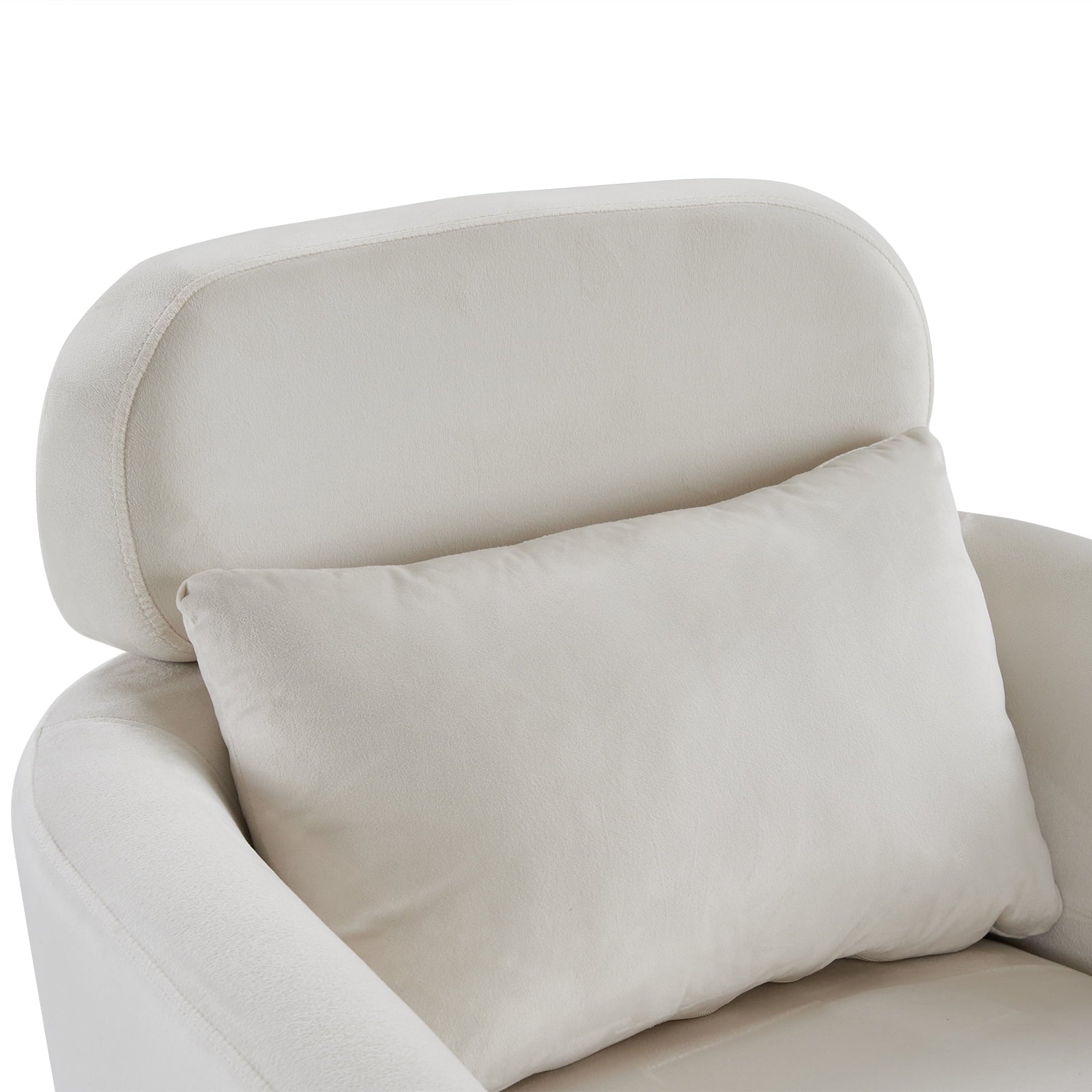 Ktaxon Accent Chair with Ottoman Set, Flannel Upholstered Single Sofa with Lumber Pillow Armchair with Armrests and Footrest for Bedroom Living Reading Room Office Beige