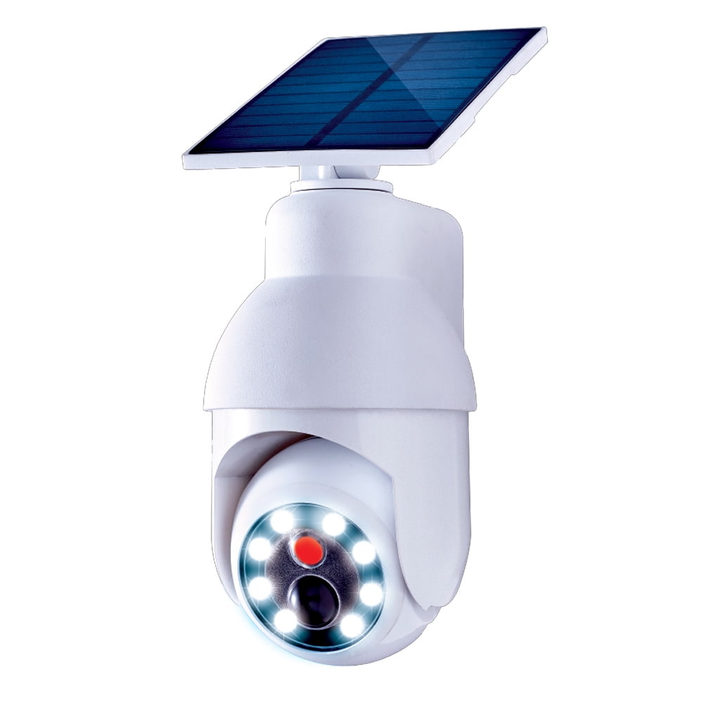Handy Brite Solar Security 360 LED Light that Looks like a Camera with a Beam Spread of 120 Degrees.