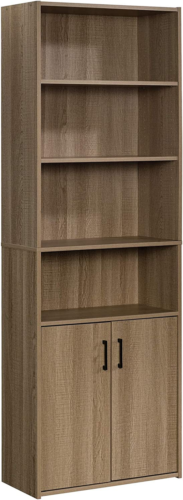 Sauder Beginnings Bookcase with Doors, L: 24.65" X W: 11.65" X H: 71.14", Summer