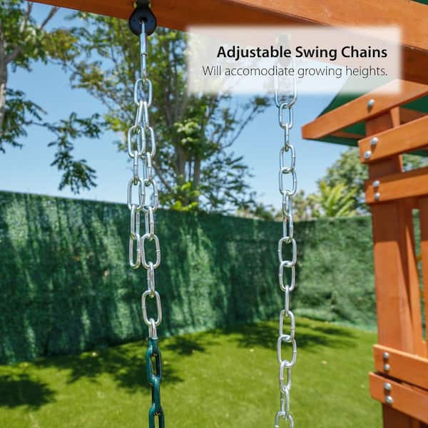 Olympia Wood Swing Set with Slide and Monkey Bars