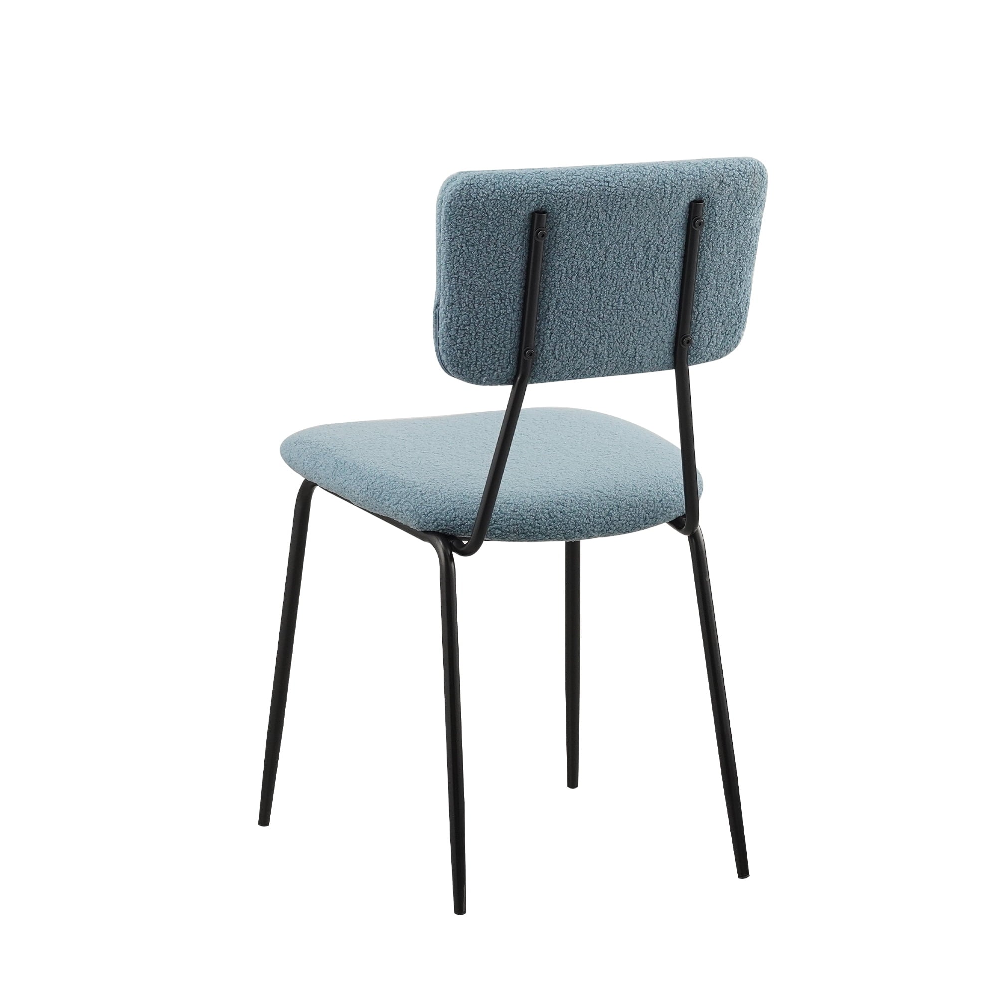 Miniyam Dining Chairs Set oF 6, Upholstered Accent Side Chair with Back & Chrome Legs, Blue