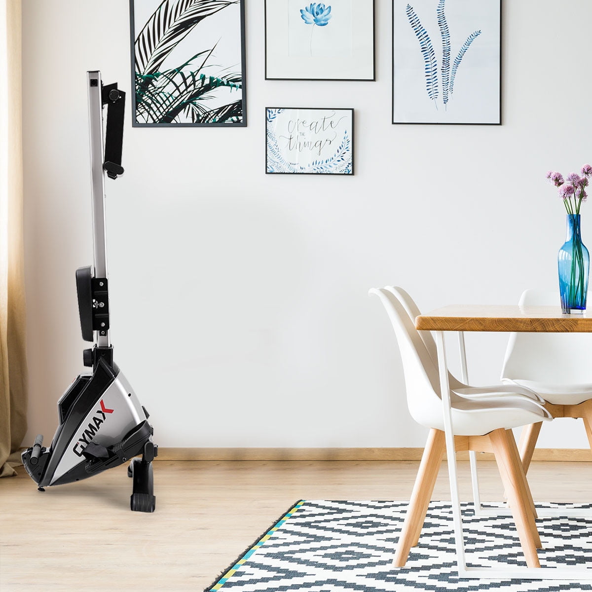 Gymax Folding Magnetic Rowing Machine Rower Exercise Cardio Adjustable Resistance