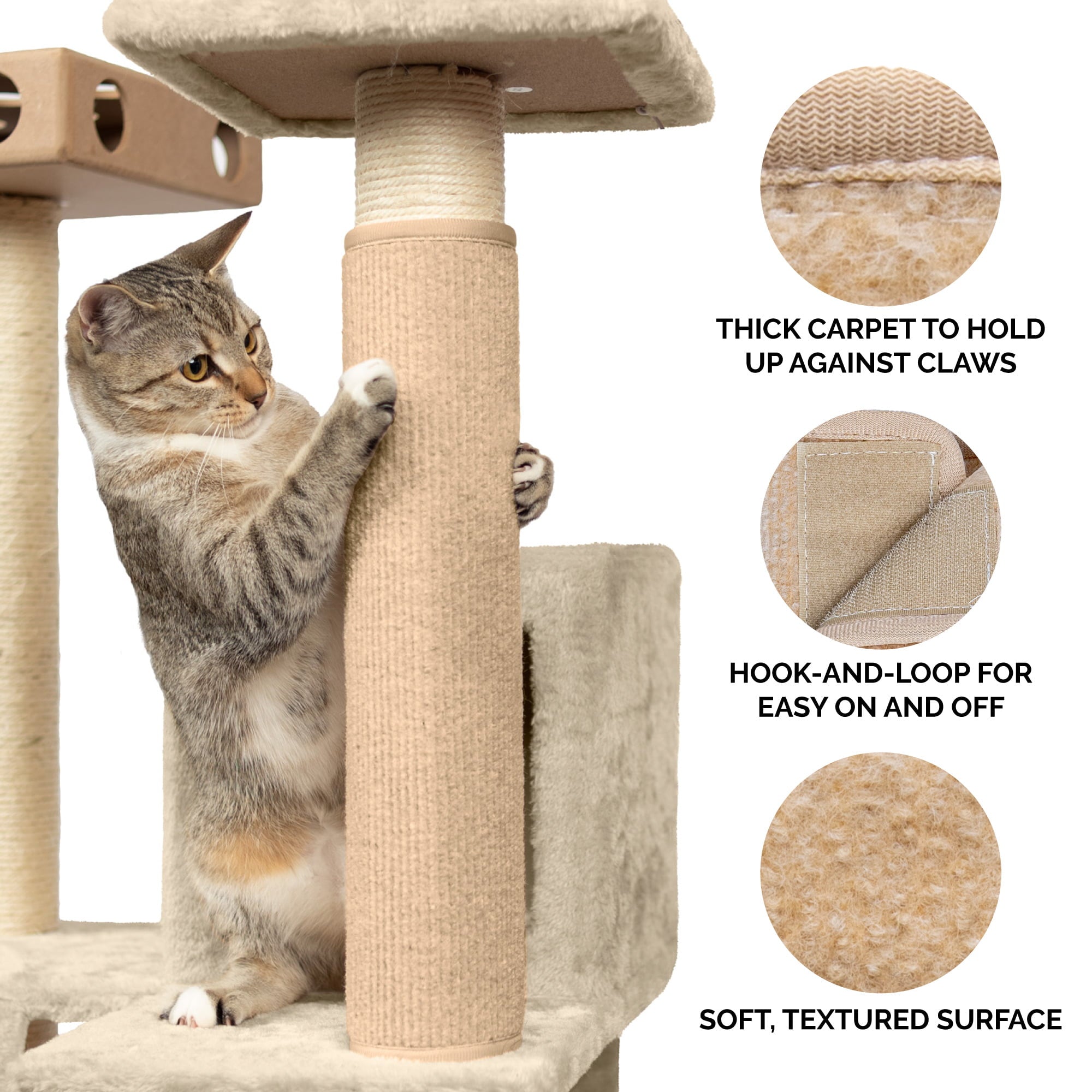 Tiger Tough Carpet Post Cover-Cream, 13.75