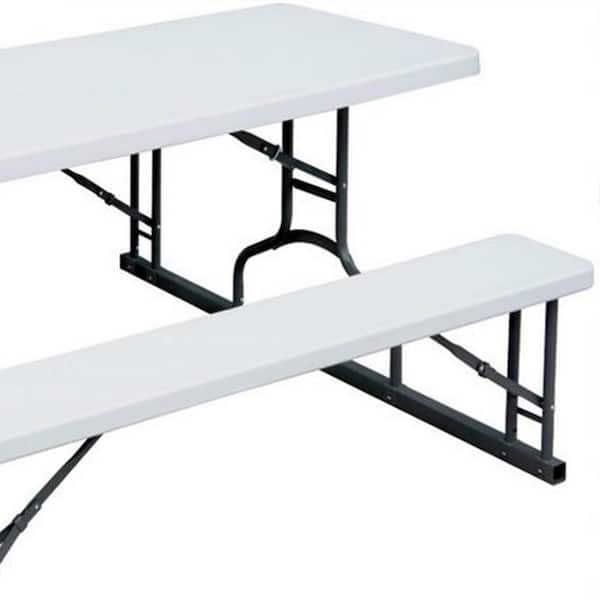 White Rectangular Plastic Picnic Table