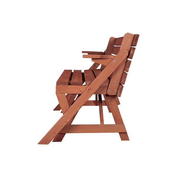 55 in. x 58 in. x 30 in. Cedar Folding Picnic Patio Table and Bench
