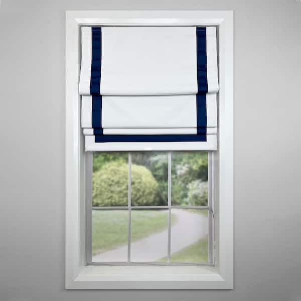 Navy Cordless Blackout Polyester Roman Shades - 40 in. W x 63 in. L
