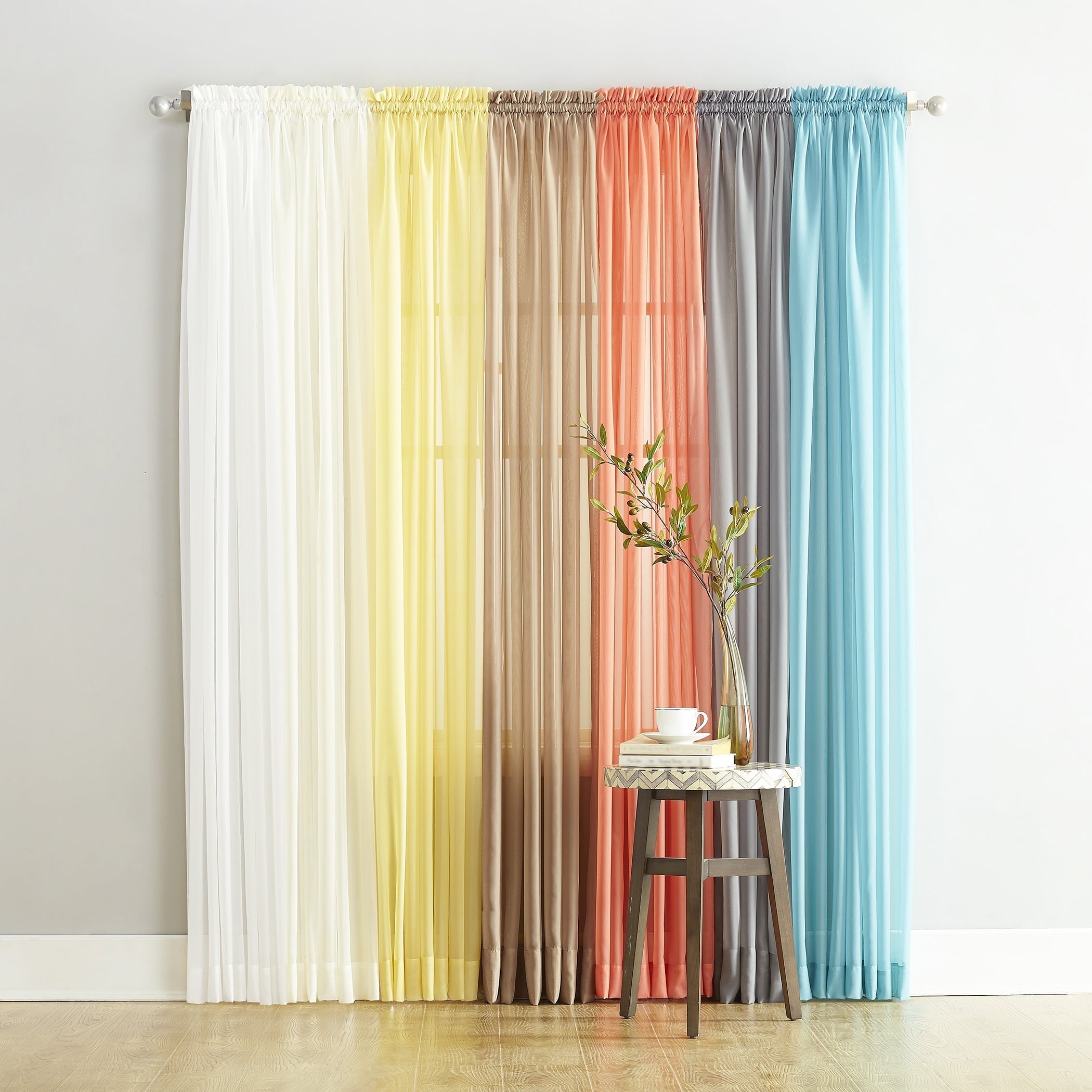 No. 918 Juliette Voile Sheer Rod Pocket Curtain Panel (Single Curtain Panel Only), Adult