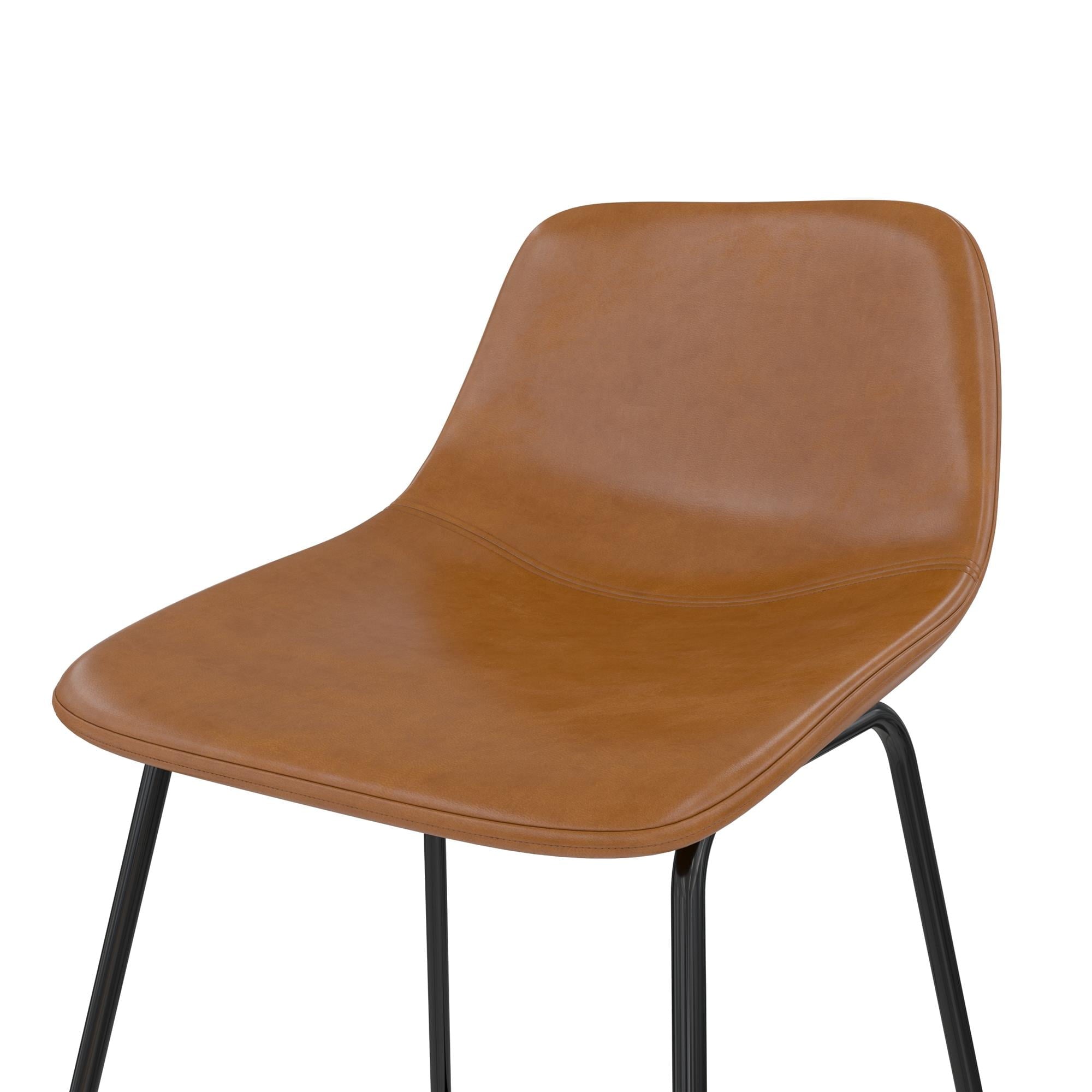 Better Homes & Gardens Farley Scoop Counter Height Stool, Camel Faux Leather