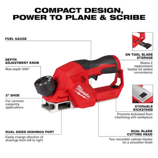 M1 2 12V Lithium-Ion Brushless Cordless 2 in. Planer with XC 4.0Ah Battery and Charger