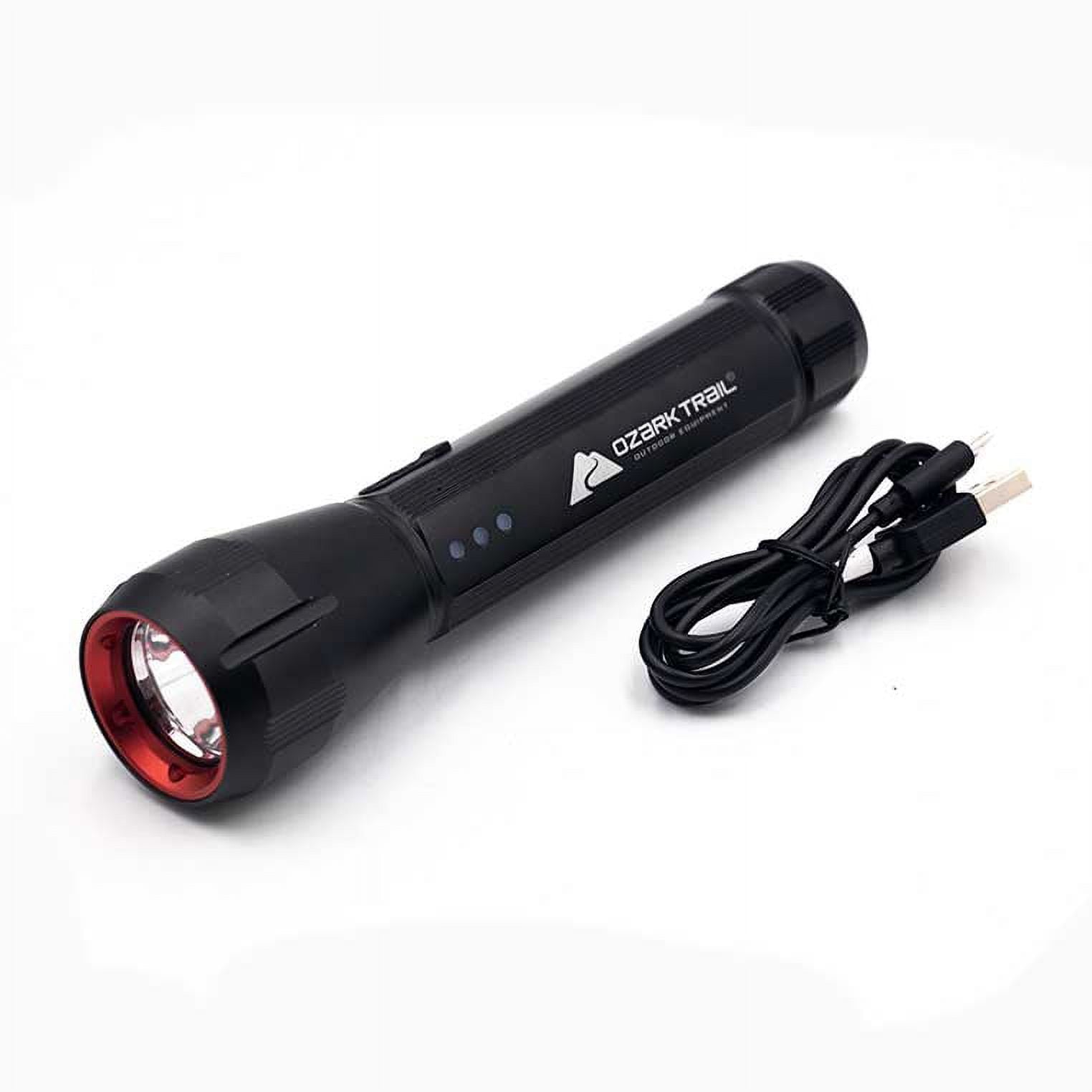 2 Pack Ozark Trail Led Flashlight,500 Lumens, Lithum-Ion Battery