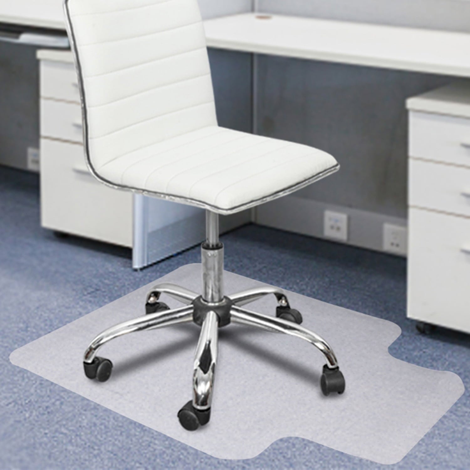 UWR-Nite Office Chair Mats for Carpeted Floors, 36×48×0.1 inches, Tough and Thick Office Chair Mat for Carpet with Lip, Anti-Slip Plastic Chair Mat for Carpet