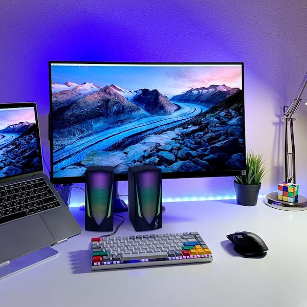 2.0 Computer Gaming Speakers with LED RGB Lights