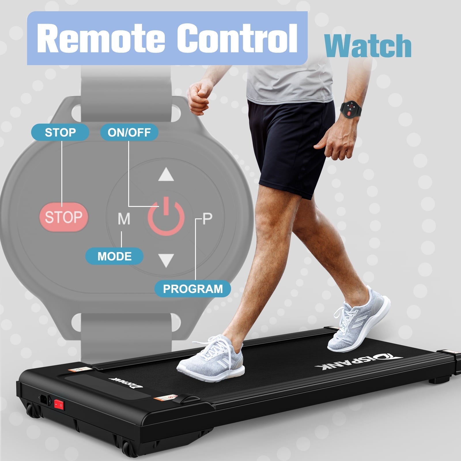 Relife Sports 2 in 1 Under Desk Treadmill with Incline Portable Walking Pad ,0.5-4mph, Black