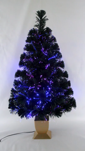 Holiday Time Pre-Lit LED Fiber Optic Christmas Tree, 32'' tall, Green - FREE S/H