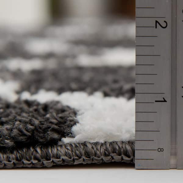 Seyward Grey 8 ft. x 10 ft. Trellis Shag Area Rug