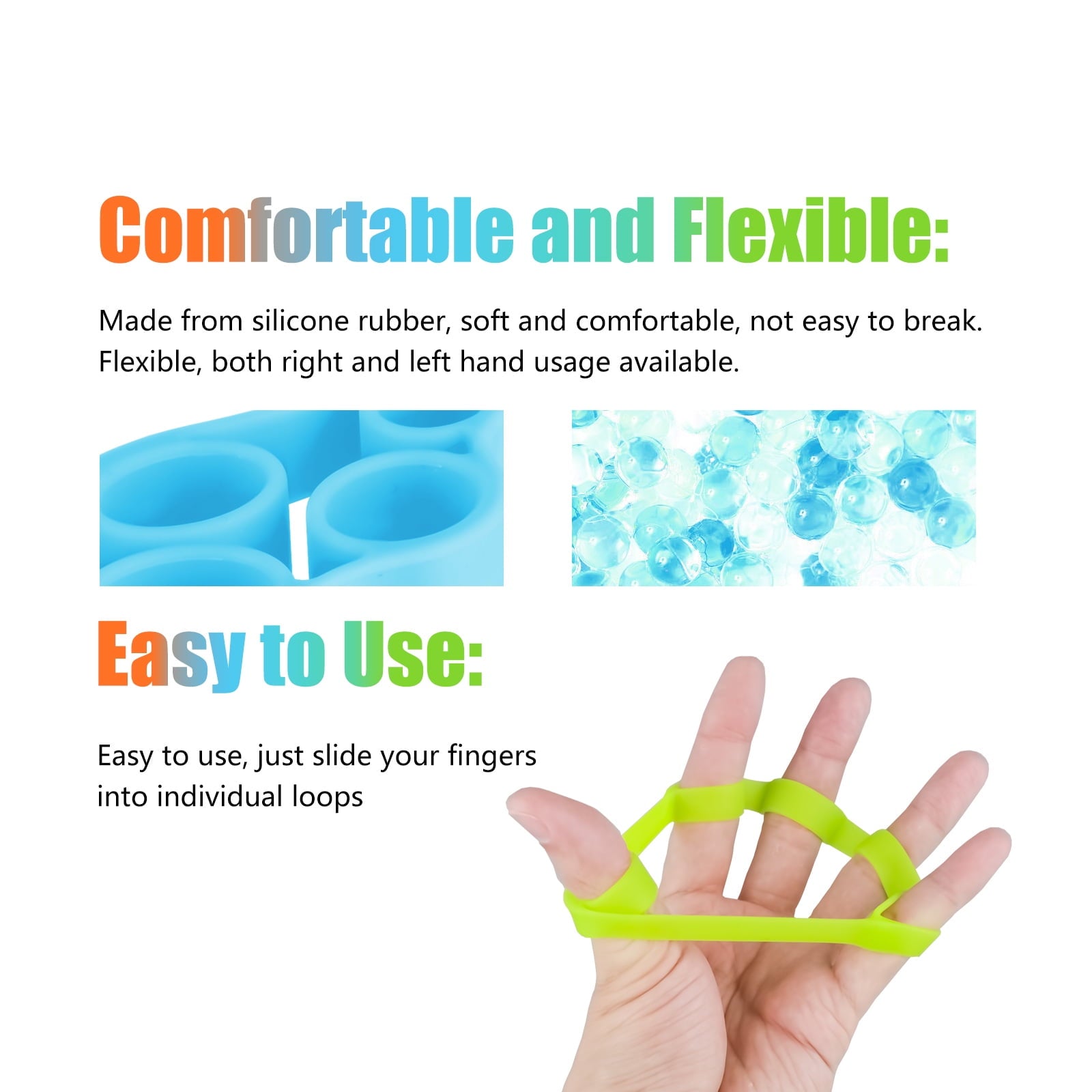 EEEkit 3pcs Finger Stretcher Hand Resistance Bands Hand Exerciser Finger Grip Strengthener Strength Trainer Gripper Set for Arthritis Carpal Tunnel Exercise Guitar Rock Climbing
