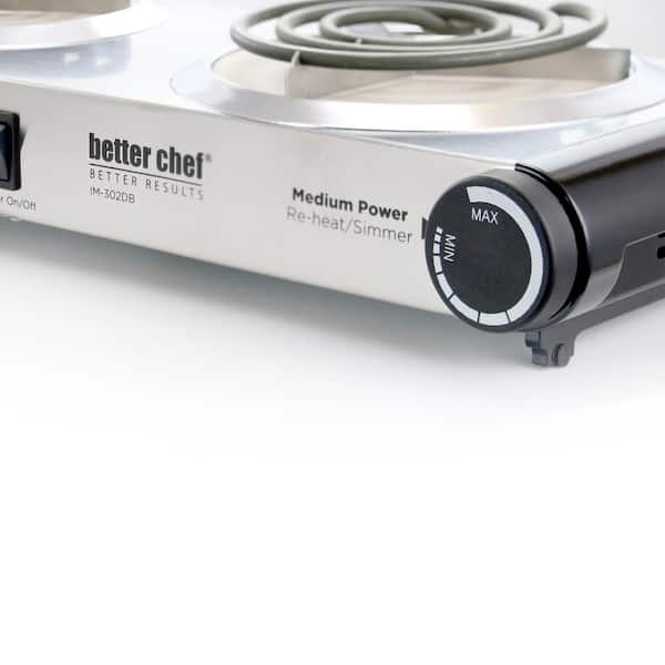 2-Burner Stainless Steel 9 in. Dual Electric Burner Cooktop