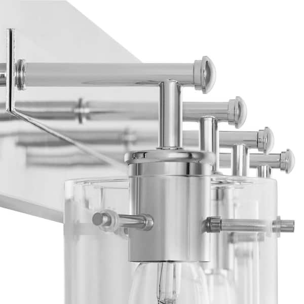 Regan 29.25 in. 4-Light Chrome Bathroom Vanity Light with Clear Glass Shades